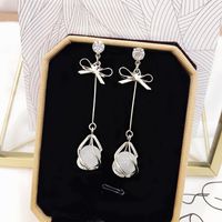 Luxurious Bow Knot Alloy Plating Opal Earrings 1 Pair main image 3