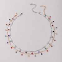 Nouveau Coloré Perle Ronde Gland Bonbons Couleur Collier Simple Incrusté Collier De Diamants En Gros Nihaojewelry sku image 4