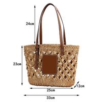 New One-shoulder Hand-woven Summer Beach Bag Fashion Color Contrast Straw Bag main image 5