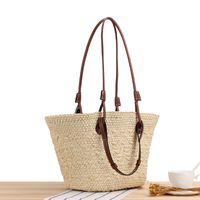 2022 Summer New Large Capacity Shoulder Hand-carrying Dual-use Straw Woven Bag main image 4