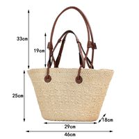 2022 Summer New Large Capacity Shoulder Hand-carrying Dual-use Straw Woven Bag main image 3