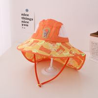 Mode Mignon Mince Soleil-preuve Large-à Larges Bords Chapeau De Soleil Avec Châle Enfant sku image 4