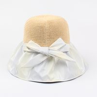 Women's Summer Fashion Gradient Color Cover Face Big Brim Uv-proof Straw Bucket Hat main image 3