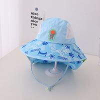 أزياء لطيف رقيقة الشمس-واقية واسعة-الحواف الشمس قبعة مع شال الطفل sku image 3