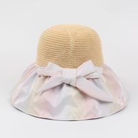 Women's Summer Fashion Gradient Color Cover Face Big Brim Uv-proof Straw Bucket Hat main image 5