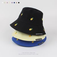 Women's New Sun-proof Candy Color Cute Leisure Embroidered Pineapple Bucket Hat main image 1