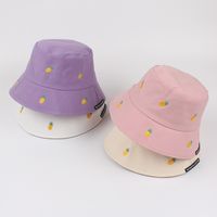 Women's New Sun-proof Candy Color Cute Leisure Embroidered Pineapple Bucket Hat main image 4