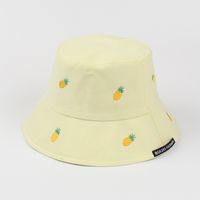 Women's New Sun-proof Candy Color Cute Leisure Embroidered Pineapple Bucket Hat sku image 8