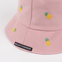 Women's New Sun-proof Candy Color Cute Leisure Embroidered Pineapple Bucket Hat main image 6
