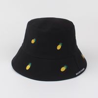 Women's New Sun-proof Candy Color Cute Leisure Embroidered Pineapple Bucket Hat sku image 1