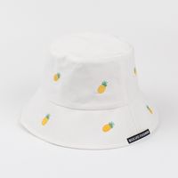 Women's New Sun-proof Candy Color Cute Leisure Embroidered Pineapple Bucket Hat sku image 2