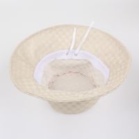 Female Summer Sun-proof Mesh Plaid Breathable Belt Buckle Fisherman Hat main image 3