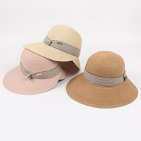 2022 New Summer Fashion Seaside Big Brim Back Slit Casual Sun Straw Hat Female main image 3