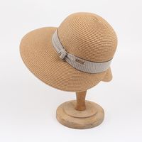 2022 New Summer Fashion Seaside Big Brim Back Slit Casual Sun Straw Hat Female sku image 5