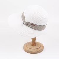 2022 New Summer Fashion Seaside Big Brim Back Slit Casual Sun Straw Hat Female sku image 2