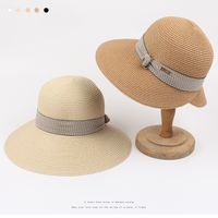 2022 New Summer Fashion Seaside Big Brim Back Slit Casual Sun Straw Hat Female main image 2