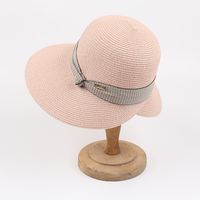 2022 New Summer Fashion Seaside Big Brim Back Slit Casual Sun Straw Hat Female sku image 4