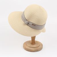 2022 New Summer Fashion Seaside Big Brim Back Slit Casual Sun Straw Hat Female sku image 3