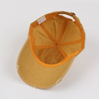 Summer New Solid Color Casual Soft Top Ripped Peaked Baseball Cap Female main image 3