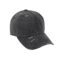 Summer New Solid Color Casual Soft Top Ripped Peaked Baseball Cap Female main image 4