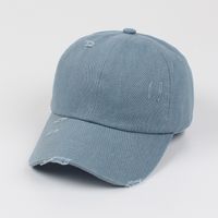 Summer New Solid Color Casual Soft Top Ripped Peaked Baseball Cap Female sku image 5