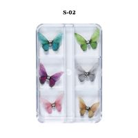 Exclusive For Cross-border Best-selling Nail Beauty Tulle Three-dimensional Butterfly Detachable Nail Art Simulation Butterfly Ornament Box sku image 3