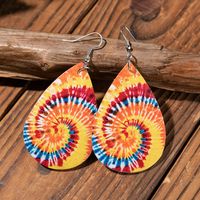 Fashion Water Droplets Alloy Printing No Inlaid Earrings 1 Pair main image 4