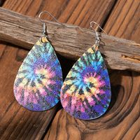 Fashion Water Droplets Alloy Printing No Inlaid Earrings 1 Pair main image 6