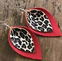Fashion Leaf Synthetics Printing No Inlaid Drop Earrings 1 Pair main image 2