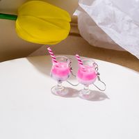 Cute Wine Glass Resin 3d Print Earrings 1 Pair sku image 2