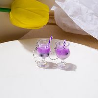 Cute Wine Glass Resin 3d Print Earrings 1 Pair sku image 1