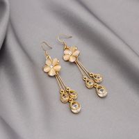 Lady Flower Alloy Plating Opal Earrings 1 Pair main image 4