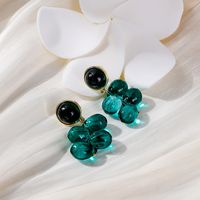 Sweet Flower Alloy Plating Artificial Gemstones Earrings 1 Pair main image 5