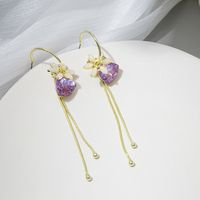Sweet Flower Alloy Plating Artificial Gemstones Earrings 1 Pair sku image 13