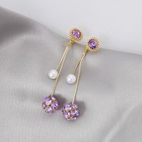 Sweet Flower Alloy Plating Artificial Gemstones Earrings 1 Pair sku image 9