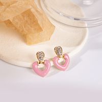 Sweet Flower Alloy Plating Artificial Gemstones Earrings 1 Pair sku image 7