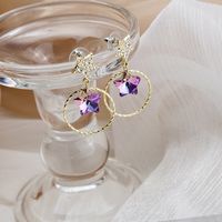 Sweet Flower Alloy Plating Artificial Gemstones Earrings 1 Pair sku image 2