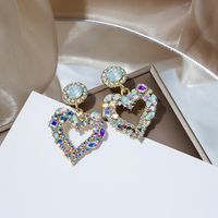 Sweet Flower Alloy Plating Artificial Gemstones Earrings 1 Pair sku image 19