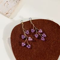 Sweet Flower Alloy Plating Artificial Gemstones Earrings 1 Pair sku image 3