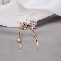 Sweet Flower Alloy Plating Artificial Gemstones Earrings 1 Pair sku image 12