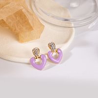 Sweet Flower Alloy Plating Artificial Gemstones Earrings 1 Pair sku image 6