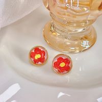 Elegant Flower Arylic Tassel Rhinestones Earrings 1 Pair main image 2