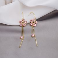Sweet Flower Alloy Plating Artificial Gemstones Earrings 1 Pair sku image 11