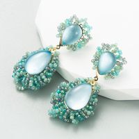 Fashion Water Droplets Alloy Artificial Crystal Earrings 1 Pair sku image 1