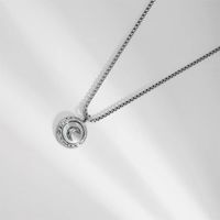 Retro Round Moon Stainless Steel Plating Necklace sku image 1