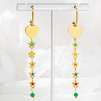 Sweet Flower Stainless Steel Drop Earrings Plating Stainless Steel Earrings main image 1