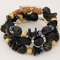 Ethnic Style Irregular Synthetic Resin Beaded Layered Bangle 1 Set sku image 3