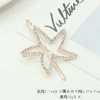 New Korean Alloy Rhinestone Love Flower Diamond Hairpin Starfish Bangs Clip Wholesale sku image 10