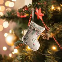 New Christmas Linen Printing Pendant Ornaments Wholesale Nihaojewelry sku image 10