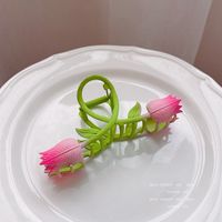 Fashion Flower Alloy Spray Paint Acrylic  Hair Claw Clips sku image 1
